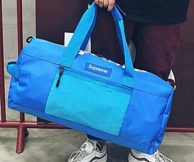 Allwin Men Women Oxford Cloth Duffle Bag Lightweight Letter Printed Travel Gym Bag Blue