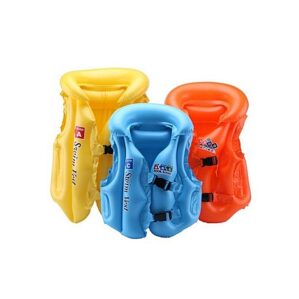 Generic Kids Help Swimsuit Split Inflatable Swimming Ring Vest Children Swimming Beginners Equipment Color Random