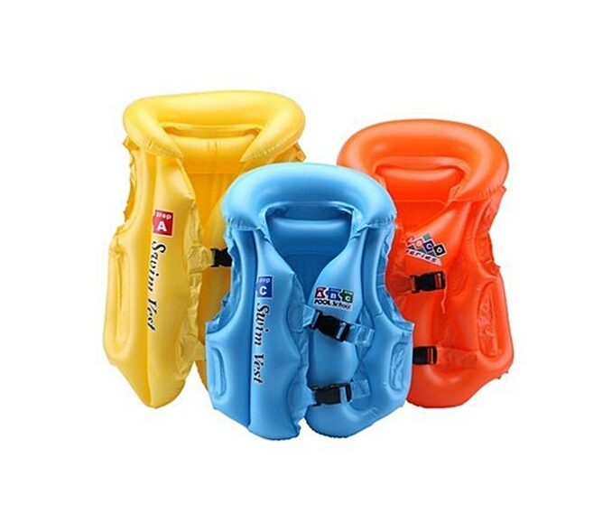 Generic Kids Help Swimsuit Split Inflatable Swimming Ring Vest Children Swimming Beginners Equipment Color Random