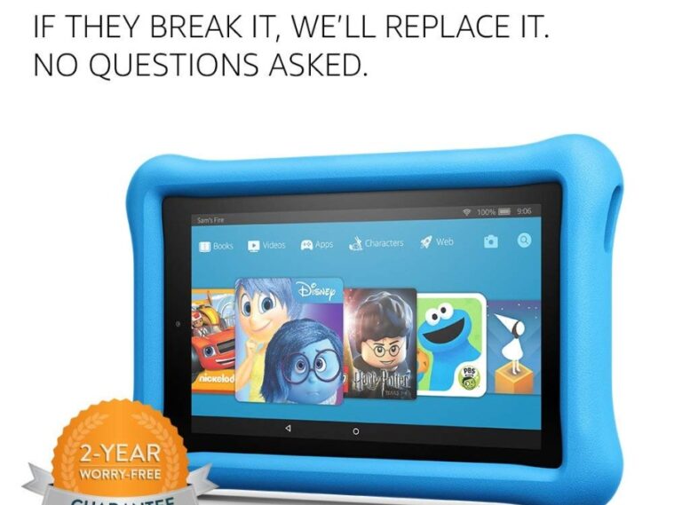 Fire 7 Kids Edition Tablet, 7″ Display, 16 GB, Blue Kid-Proof Case