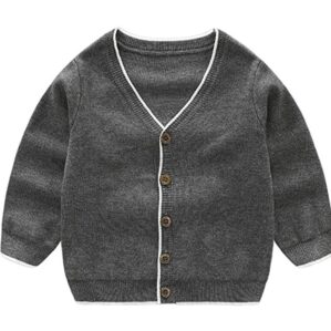 Hajotrawa Girls and Boys Knit Long Sleeve Children Tops Sweaters Cardigans