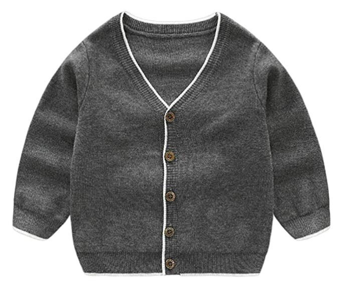 Hajotrawa Girls and Boys Knit Long Sleeve Children Tops Sweaters Cardigans